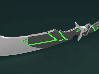 Cyberpunk Machete 3D STL 3D print model