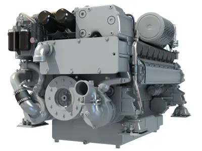 MTU Diesel Marine Engine 3D model