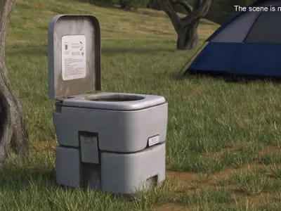 Unclean Outdoor Toilet System with Shit 3D model