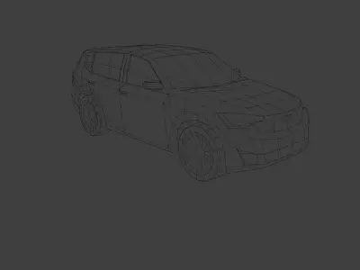 Low Poly Modern Generic Crossover SUV Low-poly 3D model