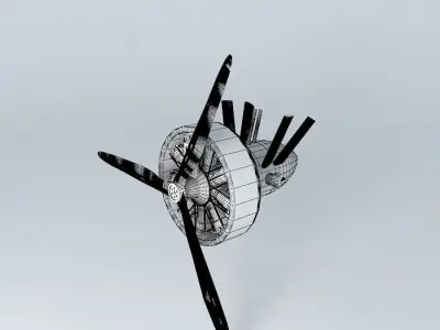 ARGO AIRCRAFTS 9 cylinder radial engine 3D model