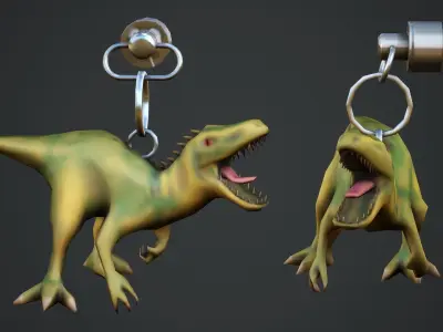 TRex Dinosaur Weapon Charm - Low Poly Game Ready Low-poly 3D model