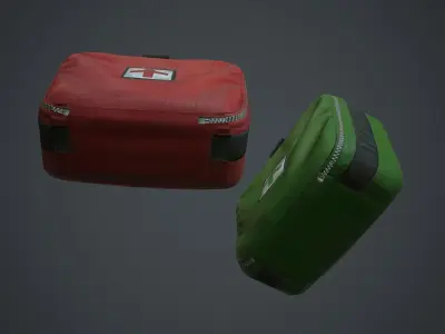 Medkits Bags Fabric Low-poly 3D model