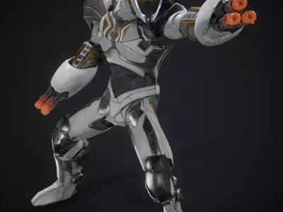 Sci-fi robot  Low-poly 3D model