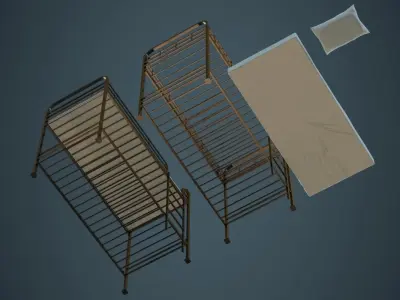 Bunk Bed 3A Low-poly 3D model