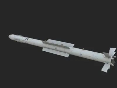 Chinese PL10 Infrared guided Air-to-Air missile PL-10 Low-poly 3D model