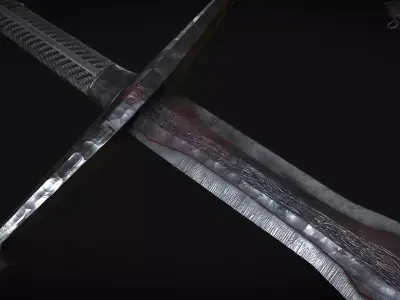 Demon Knight Sword Low-poly 3D model