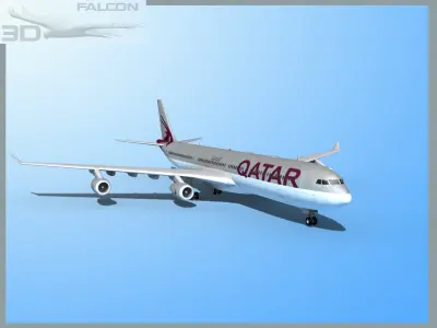 Falcon3D A340-600 Qatar 2 3D model