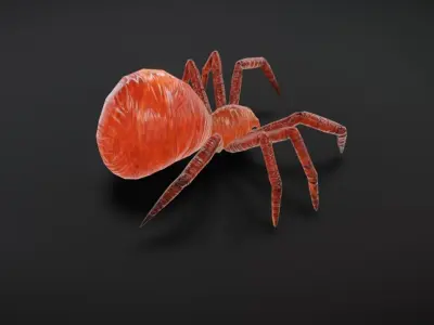 23 complete animated spiders Low-poly 3D model