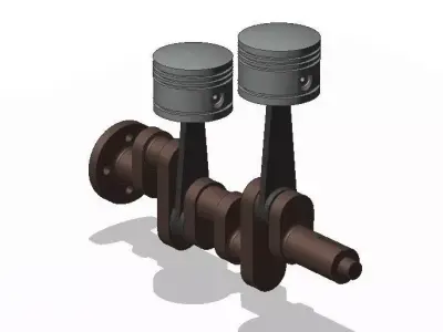 Linear dual pistons Free 3D model