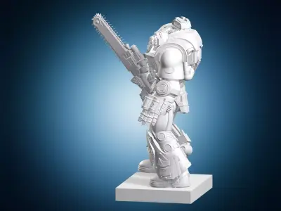 Space Marine Chainsaw Miniature 3D print model