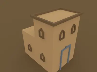 modular isometric low-poly castle Free low-poly 3D model