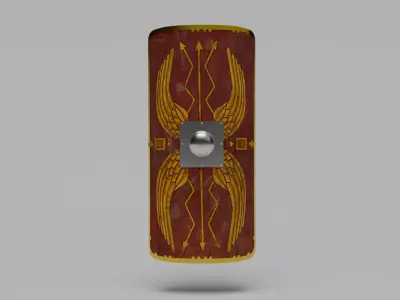 Scutum Roman Shield 3D Model Low-poly 3D model