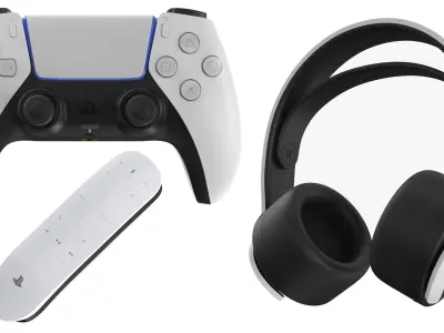 Three PlayStation 5 Accessories 3D model