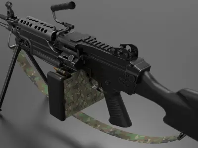 M249 Light Machine Gun LMG Fps - Tps Low-poly 3D model