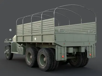 Studebaker US6 military truck us army Low-poly 3D model