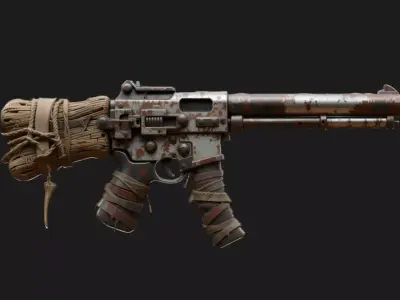 Post-Apocalyptic SMG 3D model