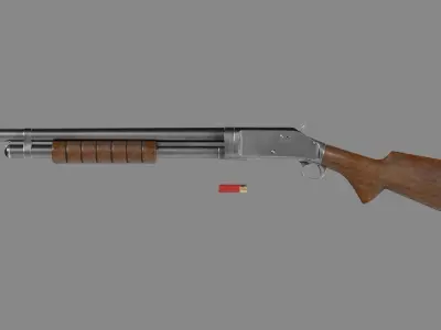 Winchester 1897 riot Low-poly 3D model