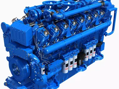 V16 Blue Engine 3D model