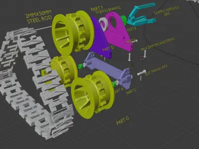Monster Tank Track DIY Kit for RC Cars and Trucks 3D print model