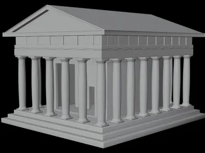 Ruined Greek Temple 3D model