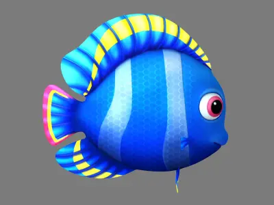 Cartoon Fish Rigged Animated 3D model