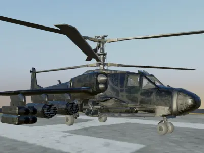 Animated Thunderhawk Helicopter Low-poly 3D model
