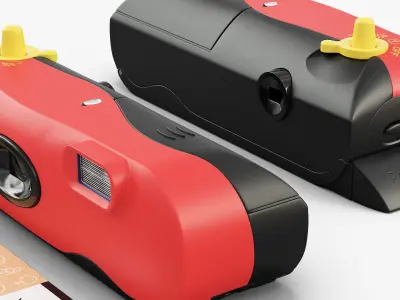 Instant Camera with Cartridge and Photo 3D model