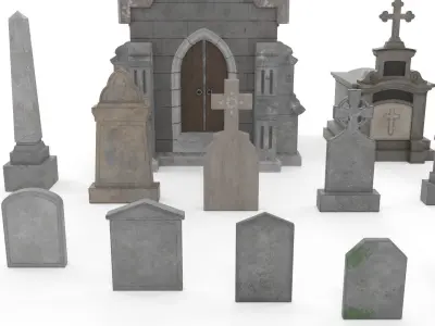 Medieval Cemetery 3D model