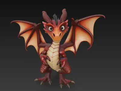 Dragon Realistic 3D Model Basic - Low Poly Realistic Low-poly 3D model