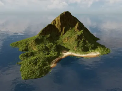 Bundle of islands in Blender 3D model