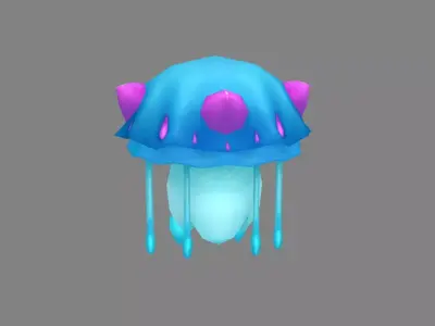 Cartoon jellyfish Low-poly 3D model