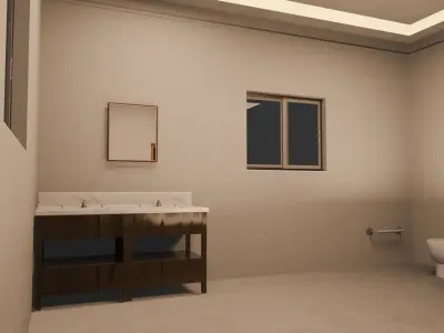 Modern Bathroom Low-poly 3D model
