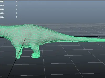 Sauropod Dinosaur Apatosaurus ajax Low-poly 3D model