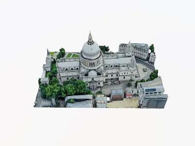 St Pauls Cathedral Low-poly 3D model