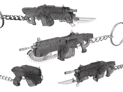 Gears of War Keychains Bundle - 4 Printable STL - Commercial Use 3D print model