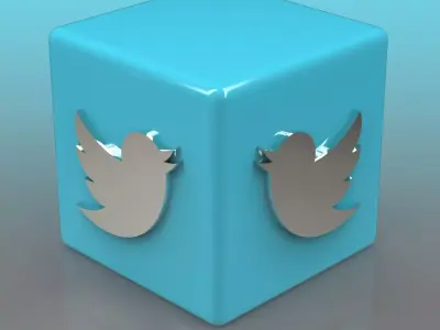 Twitter Logo Low-poly 3D model