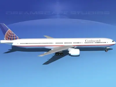 Boeing 777-300 MP Continental 3D model
