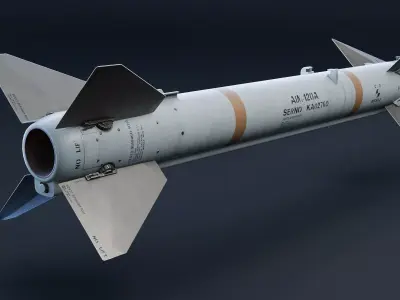 AIM-120A AMRAAM Missile Low-poly 3D model