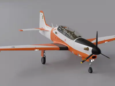 T-27 Tucano EMB-312 Low-poly 3D model