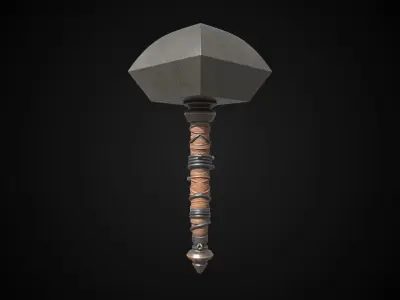 Stylized Dwarf Sword - Stonebell - Game Ready 3D model