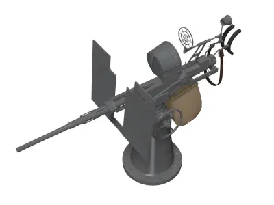 oerikon 20mm cannon 3D model