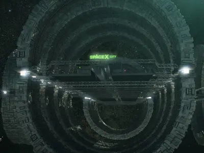 spaceX city station 3D model