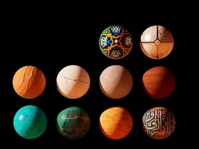 Mosque and Desert terrain version 1 3D model