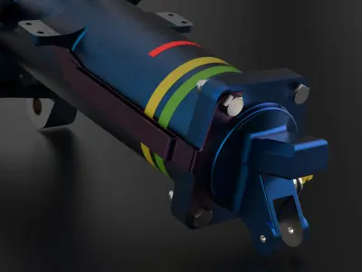 P-51BC and Early D Mustang Tail Wheel Shock Housing Sub Assembly 3D print model