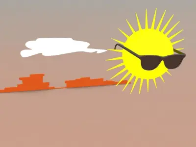 Valley Comic 3D Background 3D model