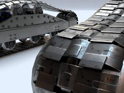 Rigged Maya Tank tracks or Continuous Tracks Low-poly 3D model