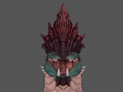 Green Dragon Low-poly 3D model