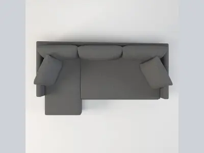 Gather arm wide chaise sectional sofa Free low-poly 3D model