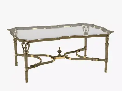 Rectangular Cast Brass Cocktail Table 3D model